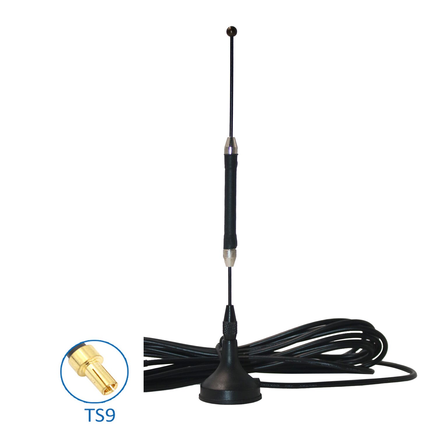 Antena 4g 10dbi sma, antena 3g 2.4g lte com base magnética cabo de extensão de 3m ts9 crc9 macho para modem roteador sem fio: TS9 male