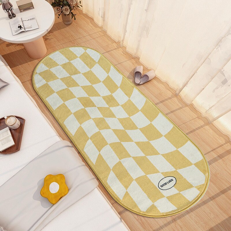 Zachte Lange Slaapkamerkleedje Pluizige Kleurrijke Slaapkamer Gang Tapijt Vloer Pad Mat Deurmat Esthetische Thuis Room Decor 55x150cm: 60X160CM / 3