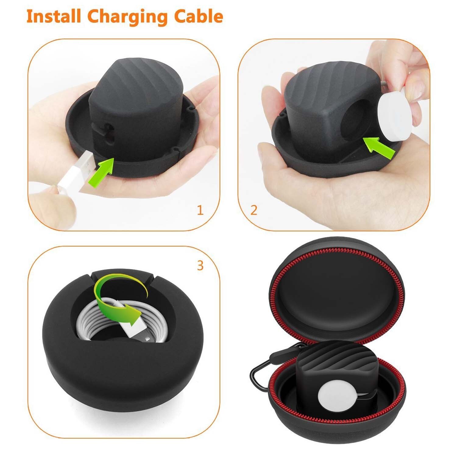 Besegad EVA Dragen Beschermende Doos Opladen Houder Dock Pouch Bag Cases voor Apple Horloge iWatch Serie 1 2 3 4 38-44mm Gadgets