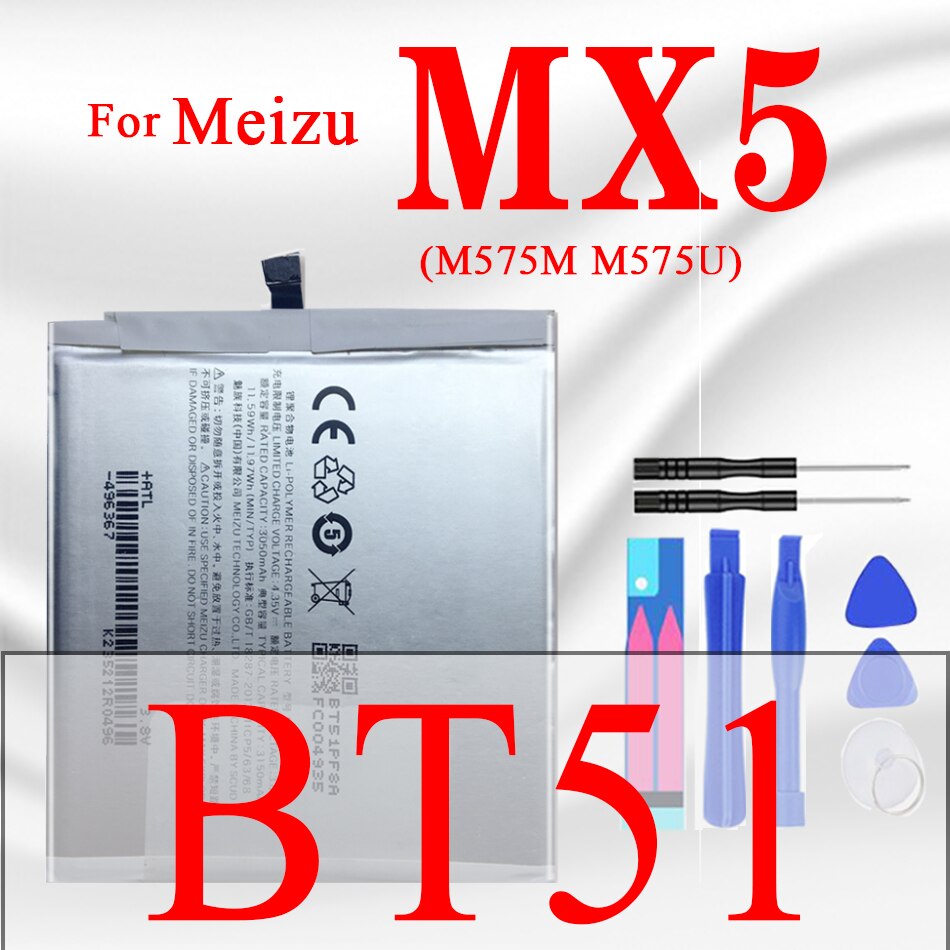 BT-51 Batterie Für Meizu MX5 Batterie MX 5 4 6 Pro M460 M575M M5776 M1 M2 M3 M6 Hinweis M681H m681Q L681H L681Q BT51 Bateria: BT51