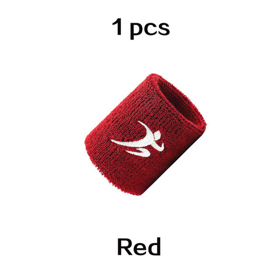 Braccialetti elastici in cotone palestra attrezzi per il Fitness supporto potenza sollevamento pesi impacchi da polso per pallacanestro Tennis Badminton Brace: 1 PCS Red