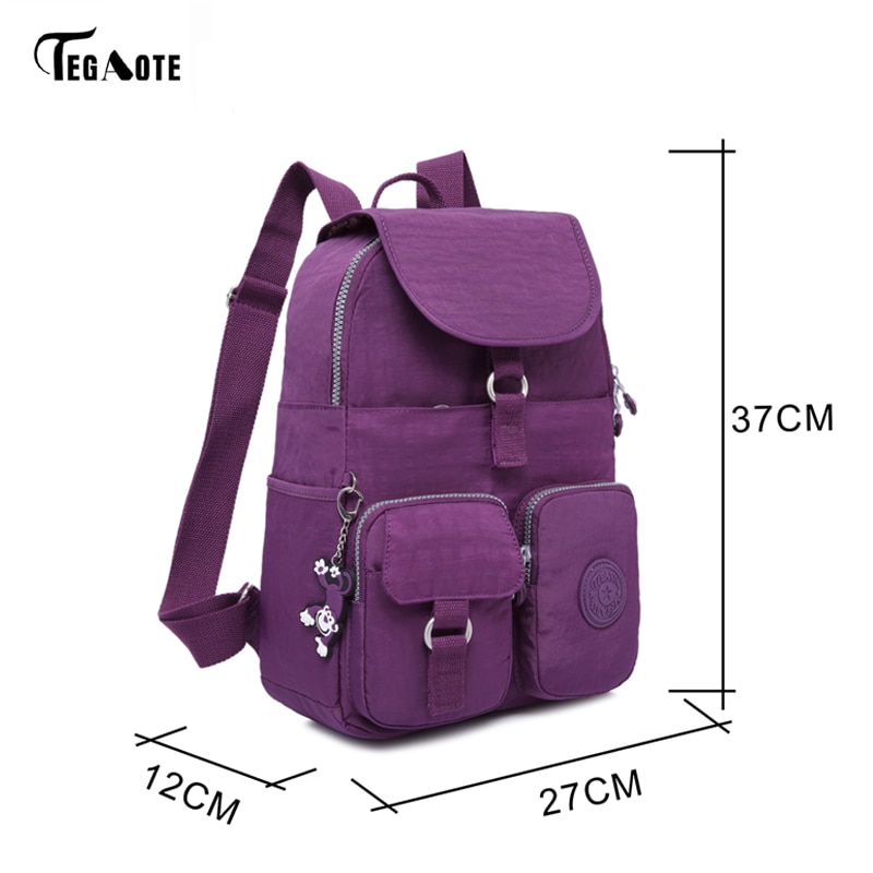 TEGAOTE School Backpack for Teenage Girls Mochila Feminine Backpacks Women Solid Famous Nylon Casual Laptop Bagpack Female