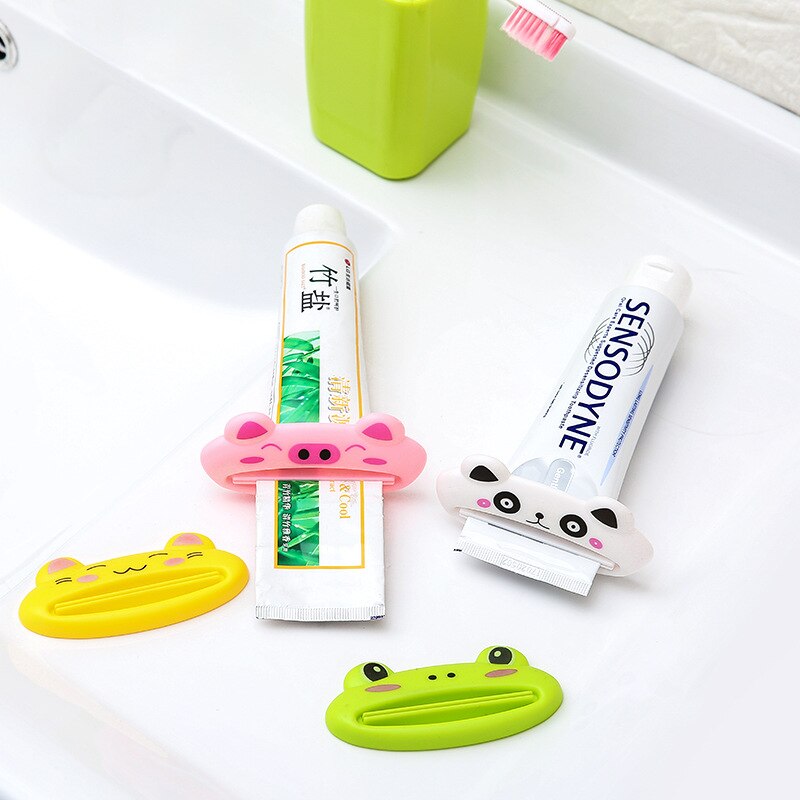 Frog Cartoon Lazy Toothpaste Tube Squeezer Holder Dispenser Bathroom Accesories Tooth Paste Plastic Stand Accessory Sets Wringer