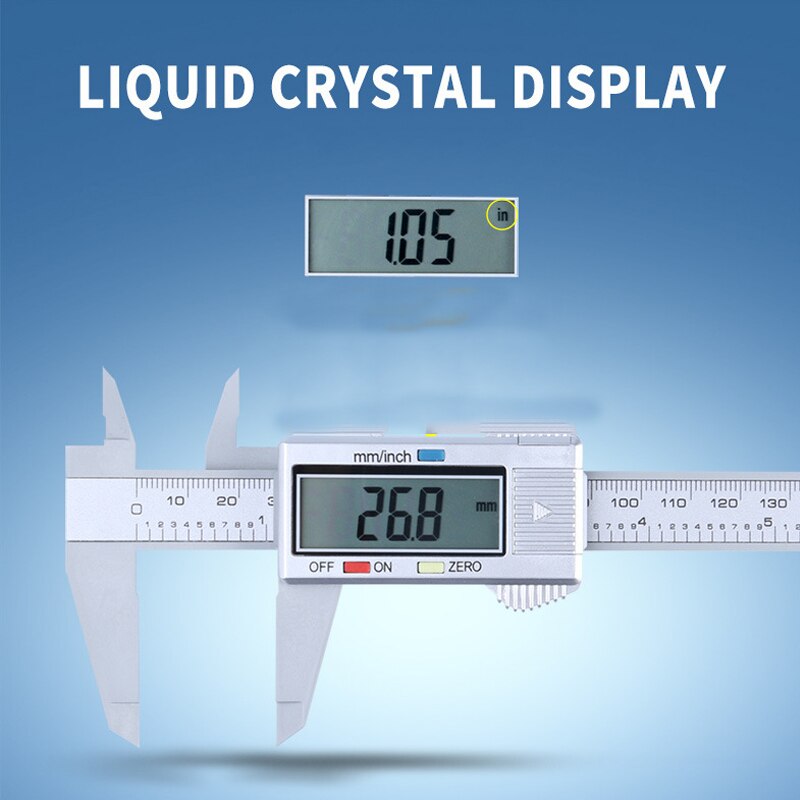 0~150mm 6 inch LCD Digital Electronic Vernier Caliper Gauge Micrometer Measuring Tool plastic with Transparent box