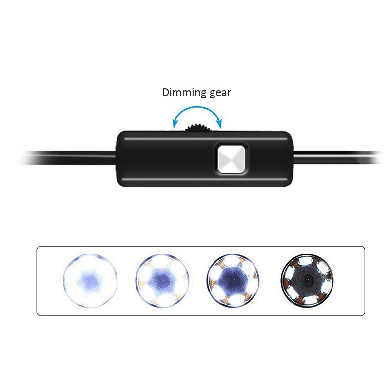 Endoscopio USB, cámara de inspección HD, boroscopio IP67 impermeable 6 LED con sonda de 5,5mm