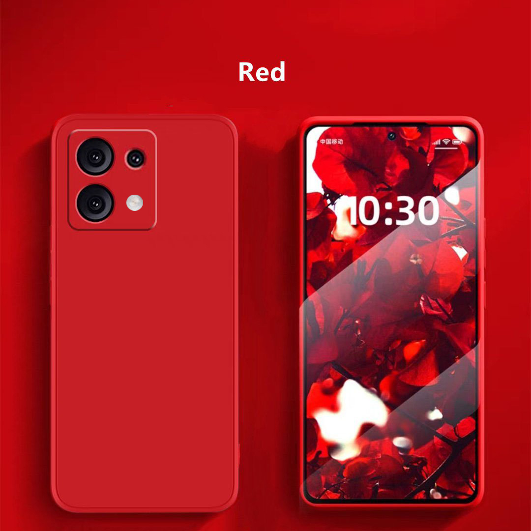 For Xiaomi Redmi Note 14S Liquid Silicone Case Redmi Note 14S Cover Funda Coque Soft TPU Phone Bumper Redmi Note 14S: Red