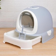 Pot à sable Extra Large Anti-projection chat | Toilette entièrement fermée, désodorisation, Pot à sable produits pour chats, tiroir, bouse de chat