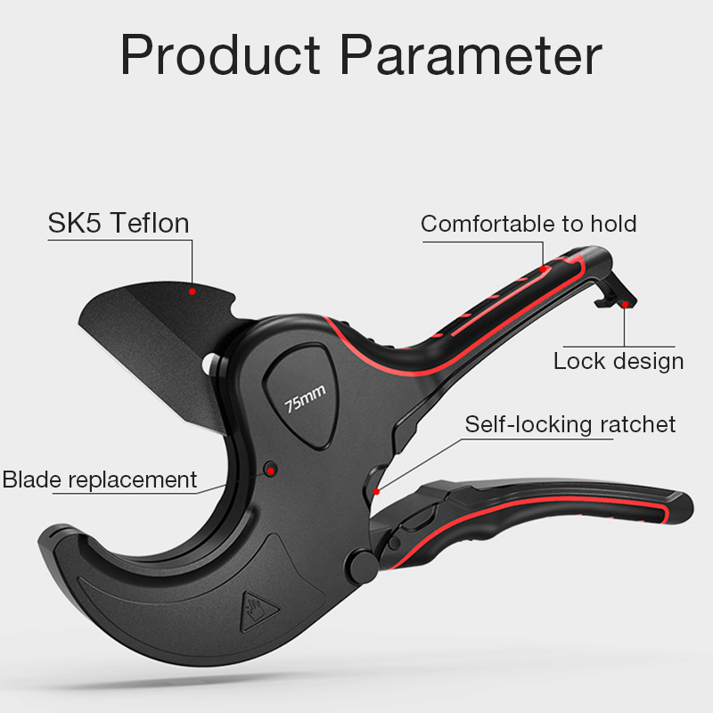 SK5 Material Ratchet Blade Workshop Manual Tool Accessories Pipe Cutter 32-75MM Tube Scissors PVC/PE/VE Hose Splitting Knife Kit