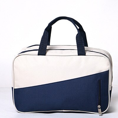 Moda Oxford Borse Da Viaggio Degli Uomini Delle Donne di Separazione Umido E Secco Grande Capacità Portatile Bagagli Imballaggio Cube Organizer Duffel Bag: White Blue