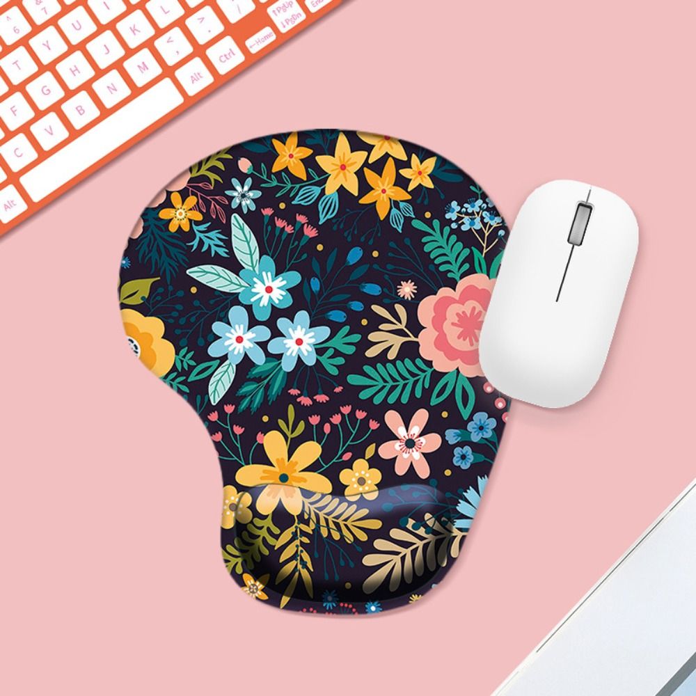 Comfortable Cartoon Series Wrist Rest Mouse Pad Marbled Texture Hand Support Mouse Mat Oil Painting Non Slip Gaming Mousepad: dark blue
