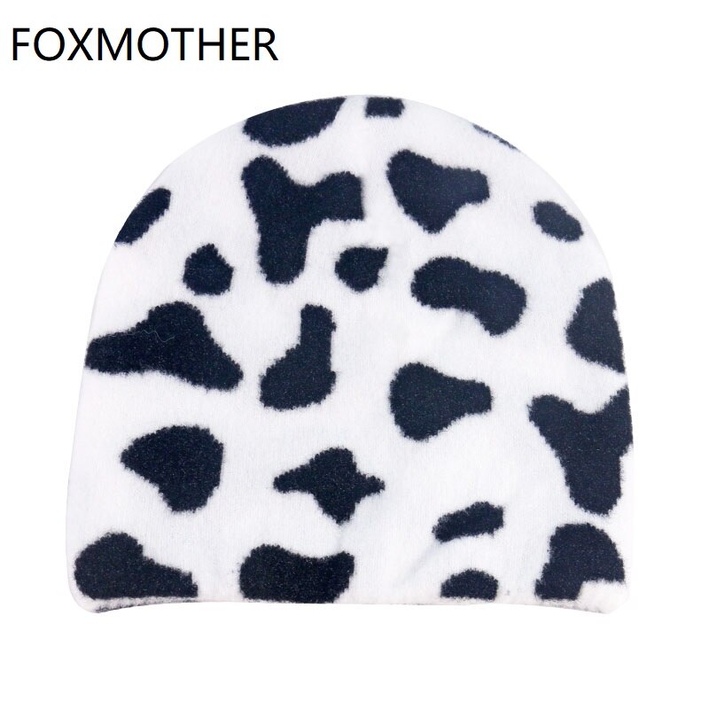Foxmother zwart witte koe mutsen wintermutsen voor dames dames