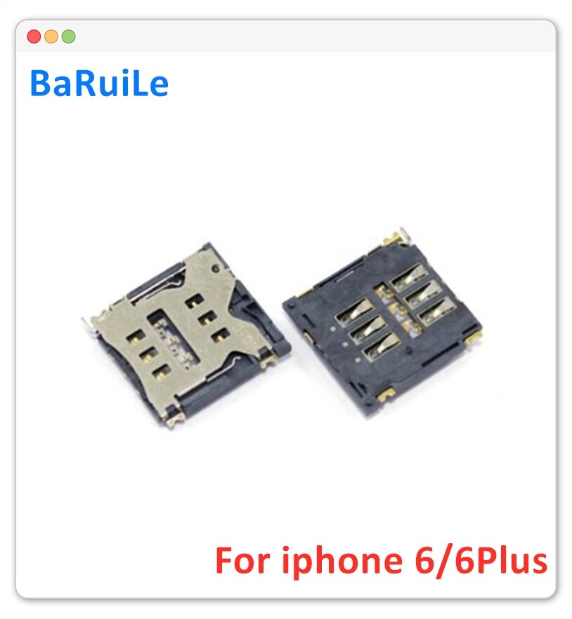 BaRuiLe 20pcs SIM Card Tray slot Socket for iPhone 6 Plus 7 8 7P 8P 5S X Inner Micro SIM Card Reader Adapter Replacement Parts