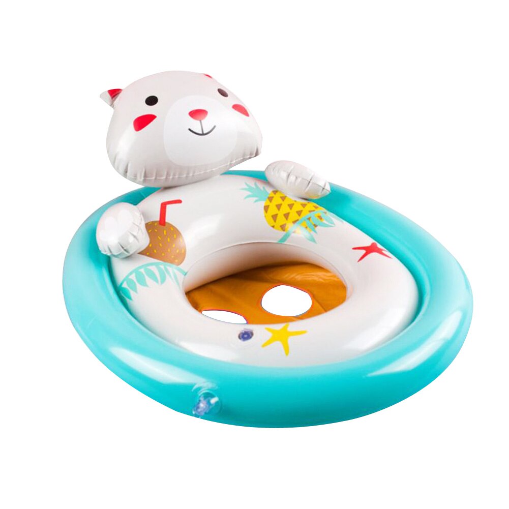 Double Airbag motif Animal gonflable enfant en bas âge bébé siège de bain enfants sécurité piscine eau amusement jouets flotteur cercle anneau: Blue