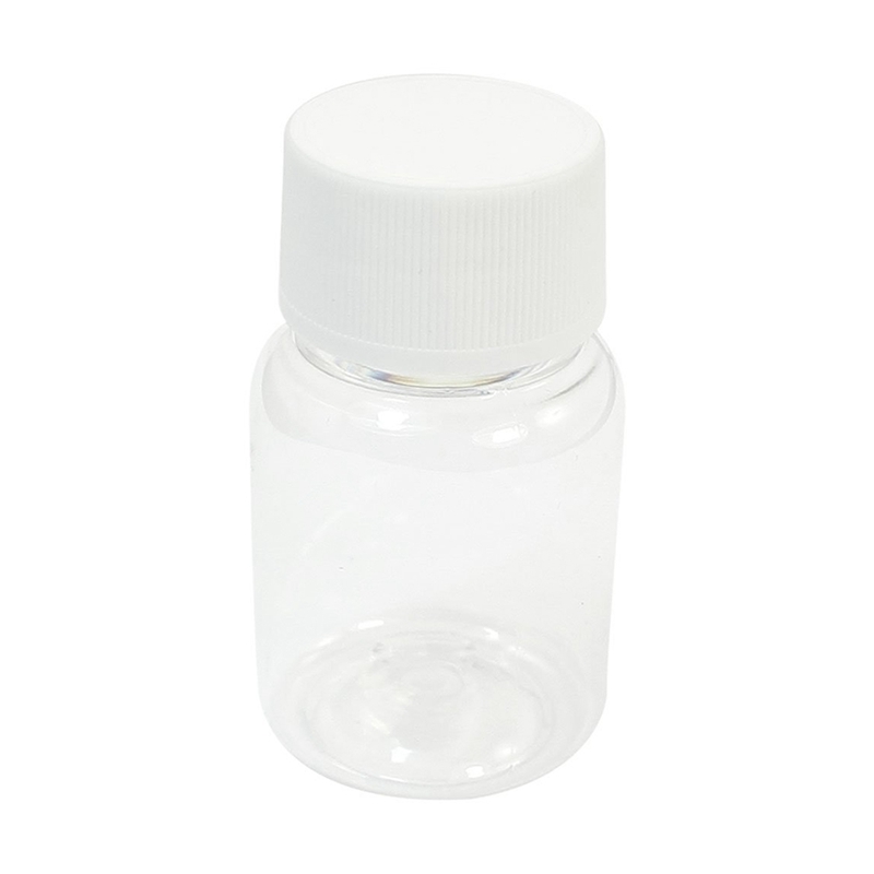 50ml Breite Nacken Weiß transparent Kunststoff Zylinder bilden Chemie Lagerung Flasche (weiß + transparent farbe)