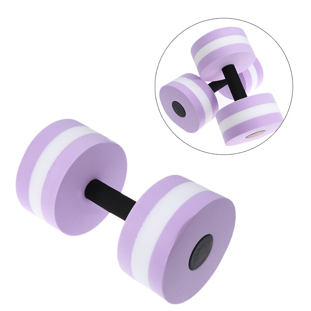 Aquatic Exercise Dumbells EVA Water Barbells Hand Bar For Water Resistance Aerobics (Blue & White): Lavender