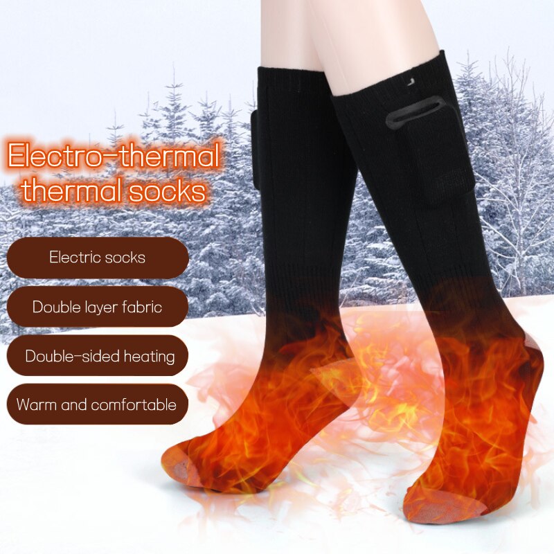 Thermische Baumwolle Erhitzt Socken Männer Frauen Batterie Betrieben Winter Skifahren Fuß Wärmer Elektrische Socken Erwärmung Socken