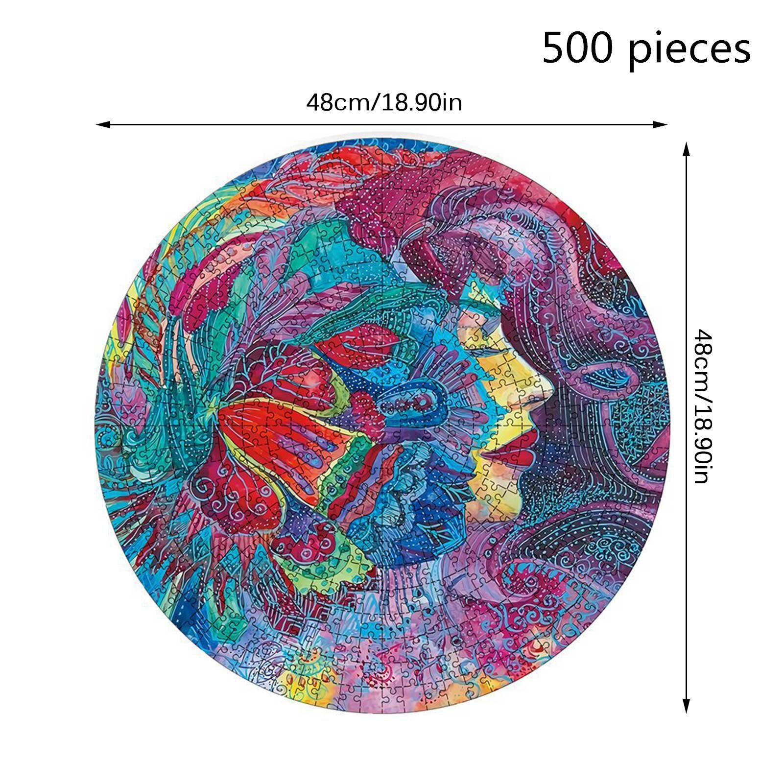 1000 Pieces 3D Puzzle Board Games Animal Lion Round Paper Jigsaw Puzzle Toys For Adults Kids Toys For Children Wall Decor: Flower Fairy