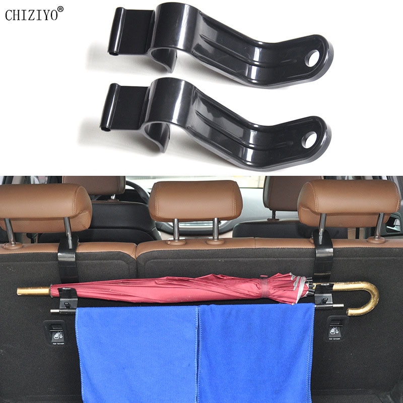 2pcs Car Suv Seat Back Hook Hanger Organizer Headrest Holder Backrest Hook 20kg Load-bearing For Umbrella Handbag Towel