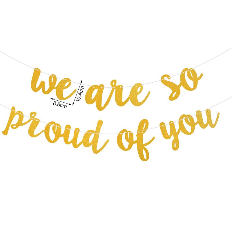 Happy Graduation Gold Letter Grad Banner Wall Hanging Garland Flag Gratuation Party Decoration Congratulations Graduation