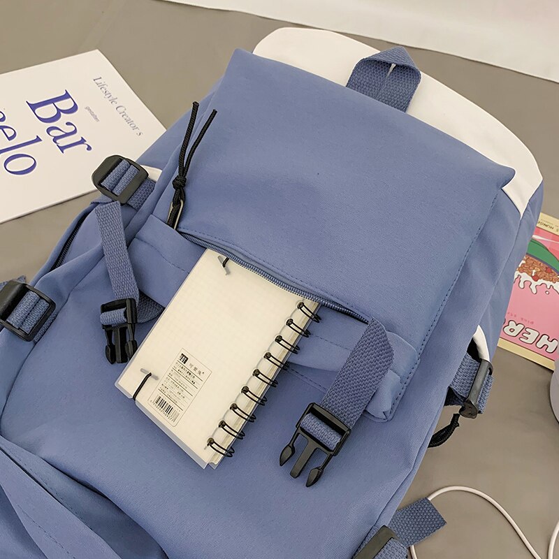 Large Capacity Waterproof Nylon Backpacks Unisex Multi-pocket Travel Bag College Schoolbags for Men and Women Kawaii Backpack