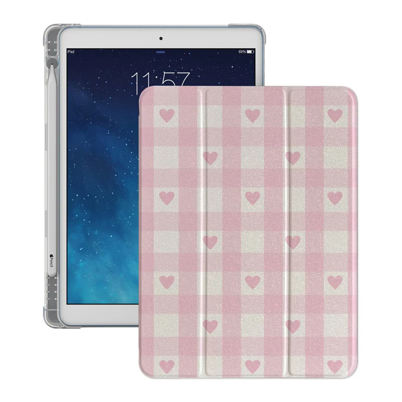 Funda bonita a cuadros de amor para Apple iPad Pro 2024 11 pulgadas Air 5/4 10,9 10th 7/8/9 10,2 Air 3 10,5 pulgadas mini 6 5 4 fundas para tableta
