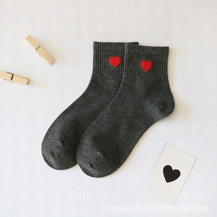 Women Socks Love Heart Cute Female Short Sock Kawaii Cotton Summer Autumn Girls Sock Meias Ankle Sox Calcetines Mujer Girls: Blue