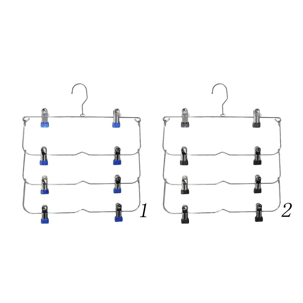 4 Tier Rok Hangers Broek Hangers Closet Organizer Metalen Vouwen Ruimtebesparende Hangers Thuis Kleding Opslag Vouwen Rok Hanger