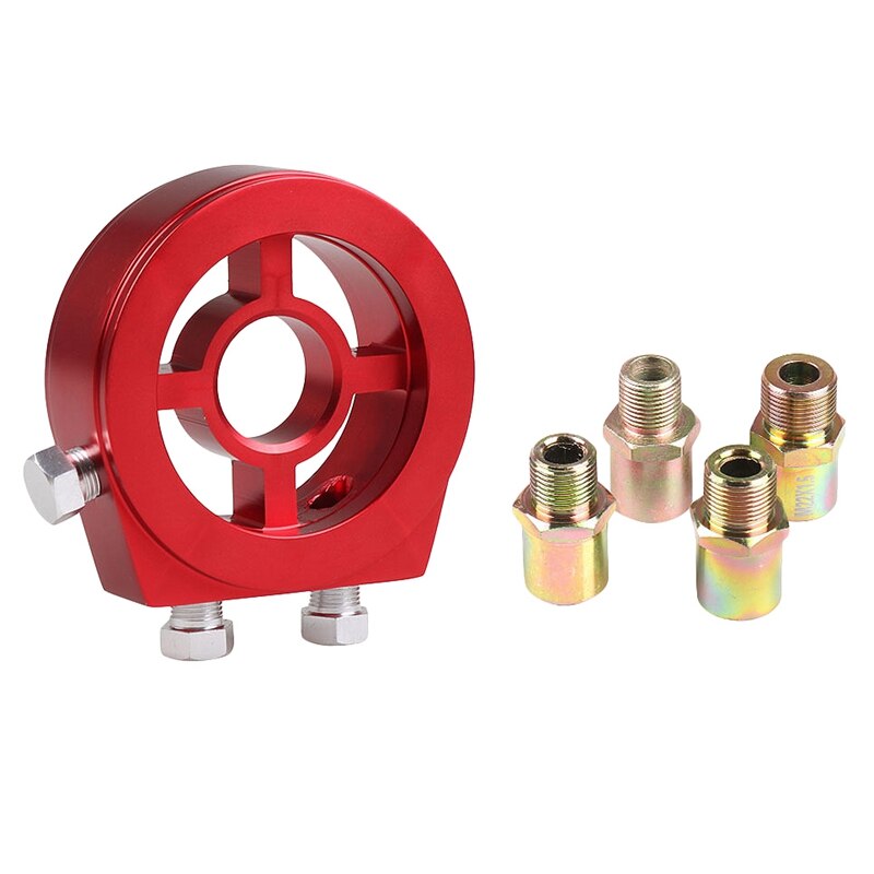 Alluminio macchina olio Temp misura Manometro dell'olio di Raffreddamento Filtro Sandwich Piastra Adattatore per auto Radiatore Olio kit: Default Title