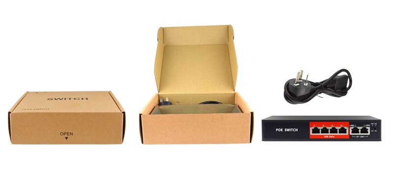 4+2 Ports 48V PoE Injector Power Over Ethernet Switch for IP camera 1236 power supply 4ch poe swich IEEE802.3af/at