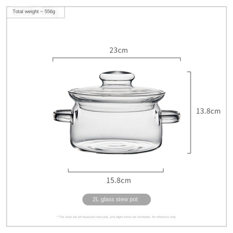 Panela de Sopa-resistente ao Calor de Vidro transparente Tigela De Vidro Com Tampa Macarrão Instantâneo Sopa Pote Utensílios de Cozinha Casa ZM805: 2L