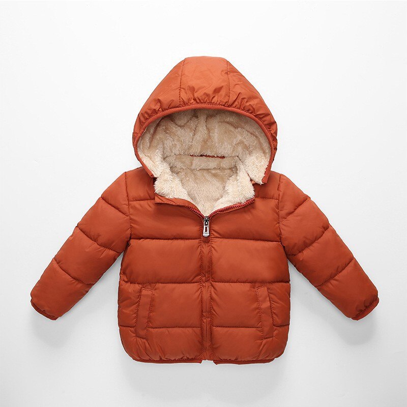 Polaire hiver Parkas enfants vestes pour filles garçons épais velours enfants manteau vêtements de bébé infantile pardessus: Orange / 24M