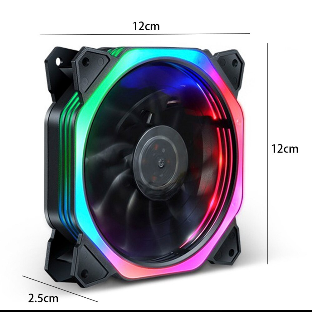 120mm 7 LED Ultra Silent Computer PC Case Cooling Fan 7 LEDs 12V With Rubber Quiet Molex Connector 4Pin Plug Fans Cooler