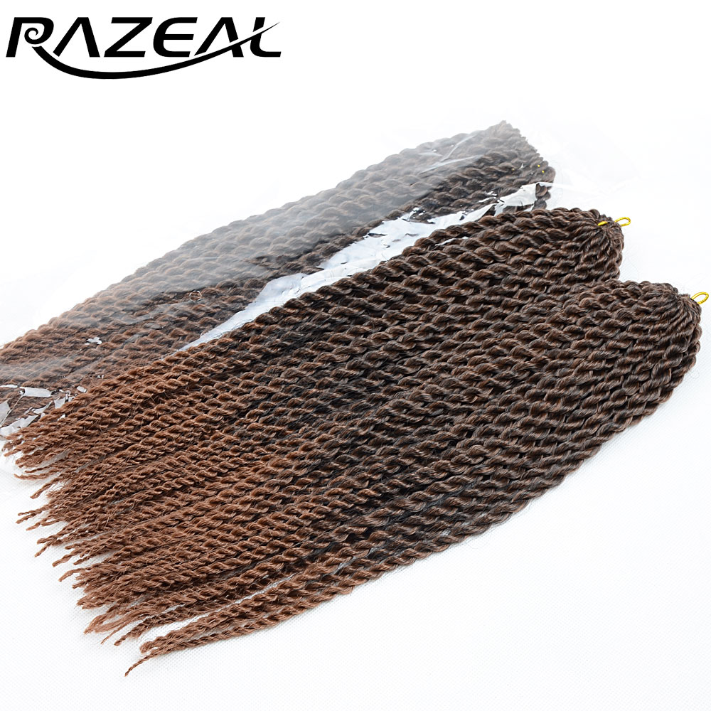 Razeal Micro Crochet Braids 14 inch Senegalese Twist Hair Extension For Kids Teenagers Synthetic Braiding Hair High Temperature