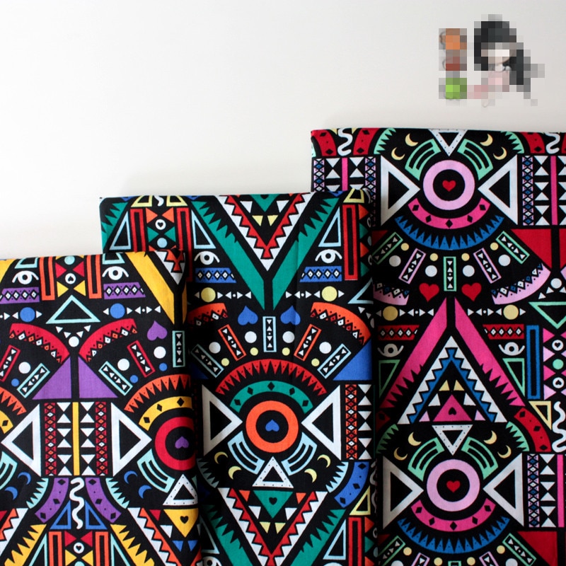 145 cm x 100 cm Gedrukt Afrikaanse Indiase Katoen Etnische Patchwork Speciale Stoffen voor Tafelkleed Kussen Naaien Home Decor Stoffen