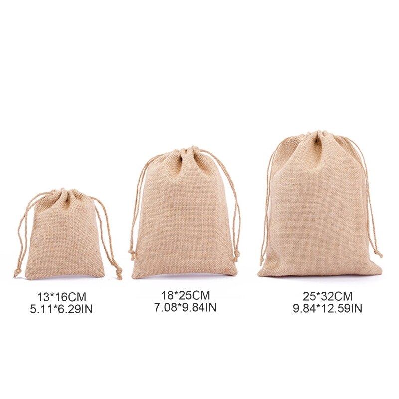 D0LF Draagbare Jute Tasje Reizen Wasserij Wassen Pouch Schoen Kleding Organizer