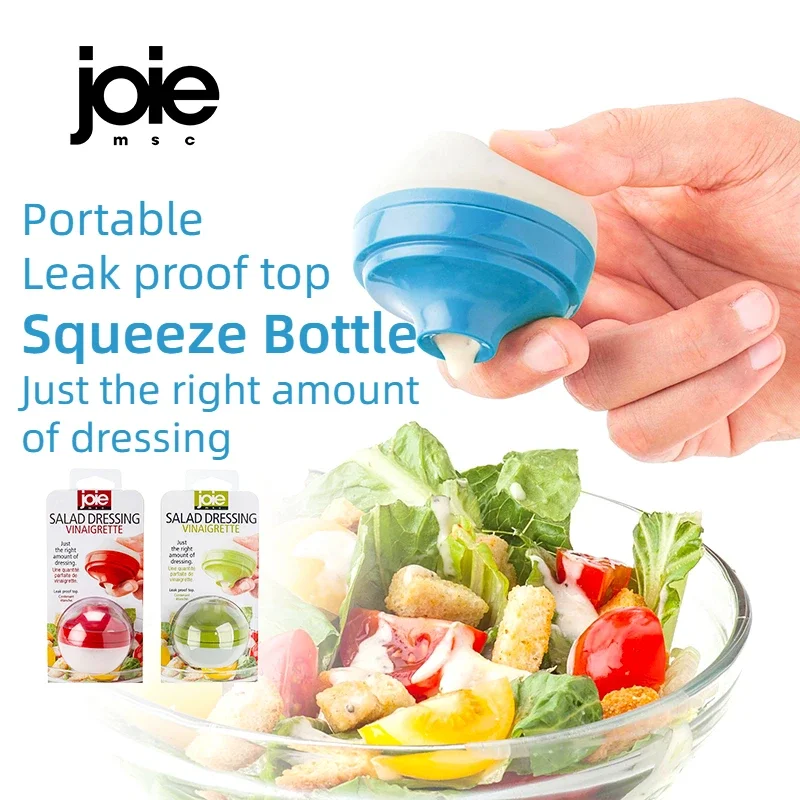 Joie-botella portátil de silicona para apretar, contenedores de aderezo para ensalada, almacenamiento de condimentos pequeños, botella de salsa a prueba de fugas, herramienta de cocina
