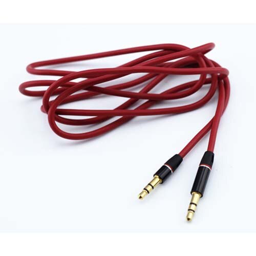 Premium Red Gold Tipped Aux Cable Stereo Audio 3.5mm Input Cord Male to Male for iphone phone mp3 mp4 latop pc ipad pad