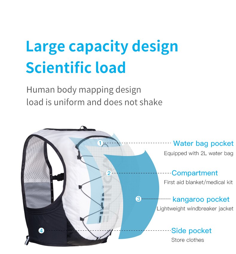 AONIJIE C9108 Ultraleicht Laufen Weste Trink Rucksack Tragbare Pack draussen Taschen Für Pfad Camping Wandern Marathon- Radfahren