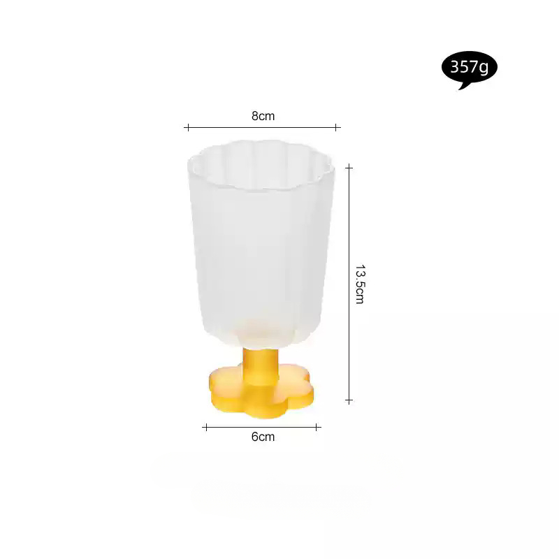 220ml Glass Colorful Flower Shaped Vase Plant Flower Arrangement Ornament Wine Glass Tea Drinking Glass Bar Drinkware Glass Cup: MULTI
