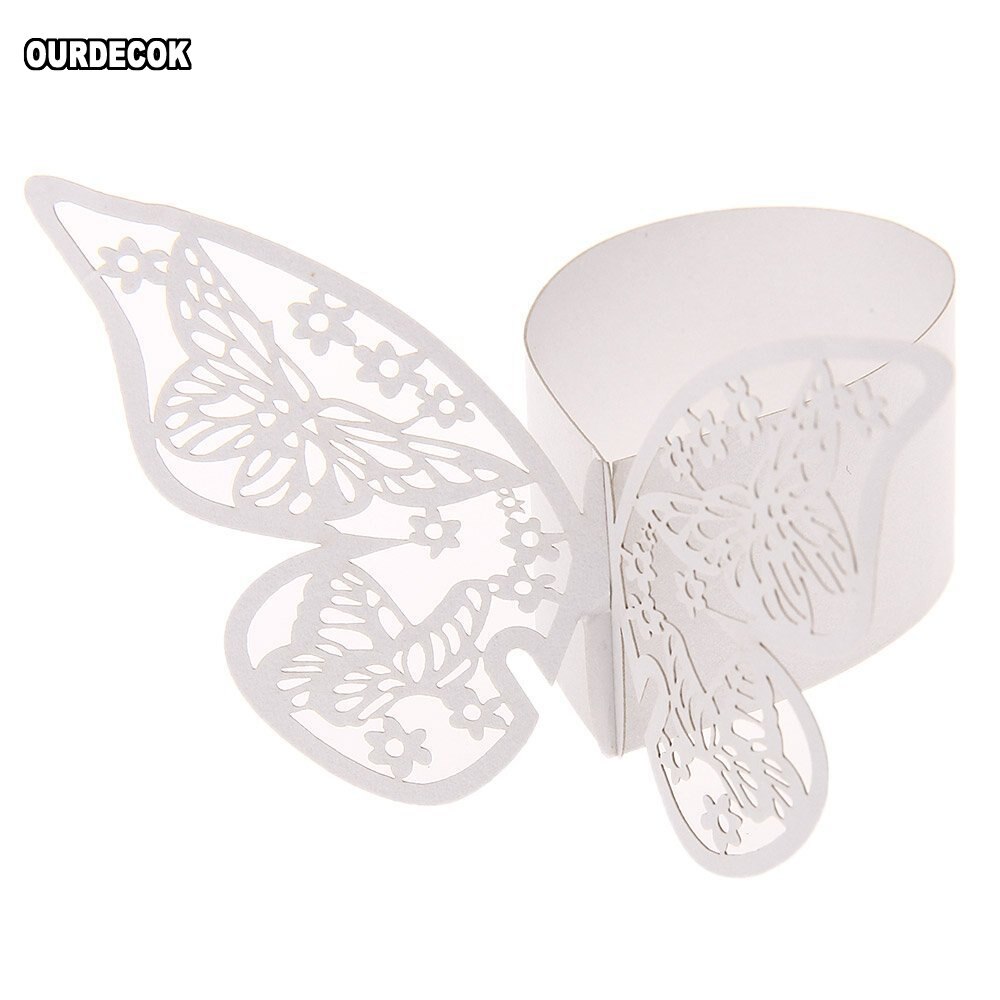 50pcs Butterfly Paper Napkin Rings for Wedding Party decoration Wedding Favors