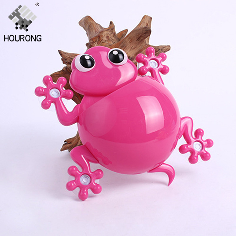 Porte-brosse à dents Gecko Animal de dessin animé, support ventouse porte-dentifrice organisateur pour enfants accessoires de salle de bains: rose red