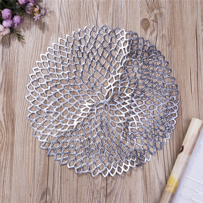 Rund glasunderlägg plastkuddar isoleringsbord bordstablett halkfria mattor western bordsmatta pvc plast 39cm diameter