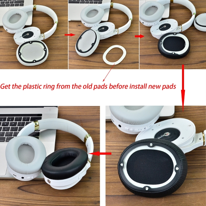 Headset Leather Ear Pads Noise Cancelling Ear Cushions for COWIN SE7/SE7 PRO Headset Memory Sponge Earcups Earpads