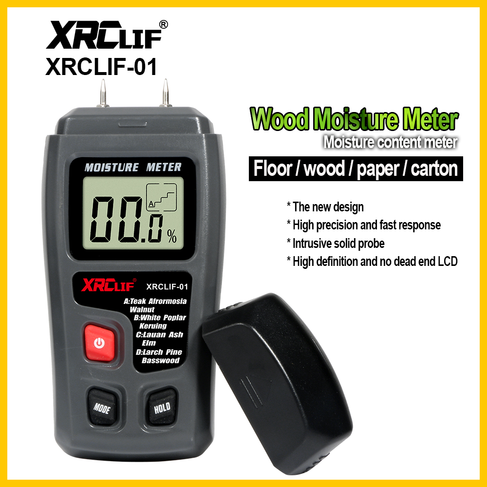 XRCLIF Hygrometer Tester Wood Moisture Meter 0-99.9% Humidity Timber Damp Detector Moisture Meter Concrete: XRCLIF-01