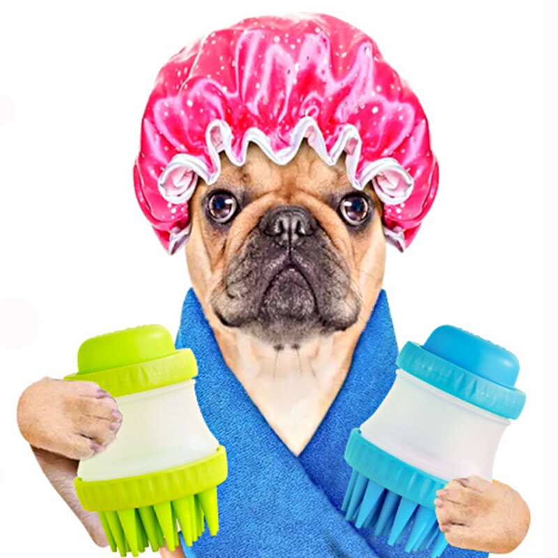 Rengøring bad massage hund kat børste hund bad børste kam shampoo pleje multifunktion silikone dyrebørste badeværktøj til hund