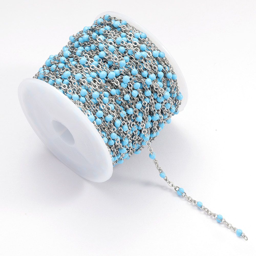 2Meter Rvs Kabel Emaille Gouden Ketting Ketting Bulk Multicolor Link Accessoires Voor Sieraden Materialen Diy: Steel Blue