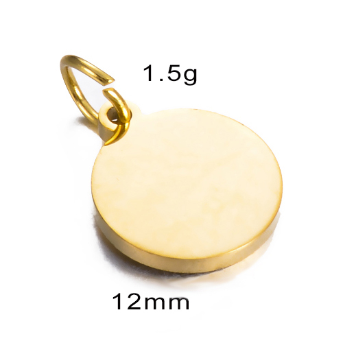 Étiquettes rondes polies en acier inoxydable, breloques 6mm/8mm/10mm/12mm/15mm pour la fabrication de bijoux à faire soi-même, , 10 pièces/lot: PLAQUÉ ARGENT