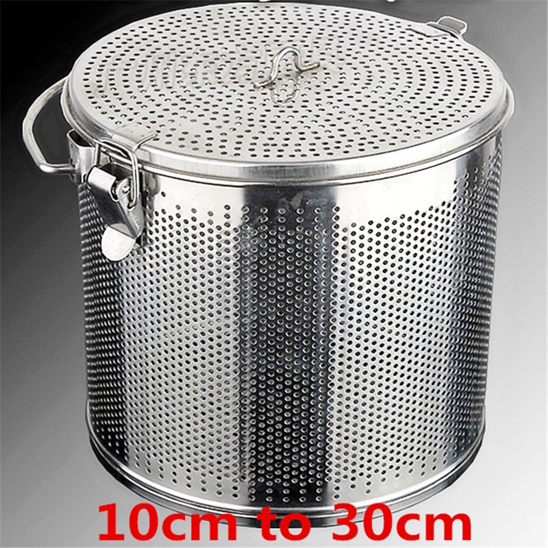 big 304 Stainless Steel Seasoning Bag Gravy Soup Taste Spice Box Basket Brine Pot Slag Separation mesh Colander Strainers