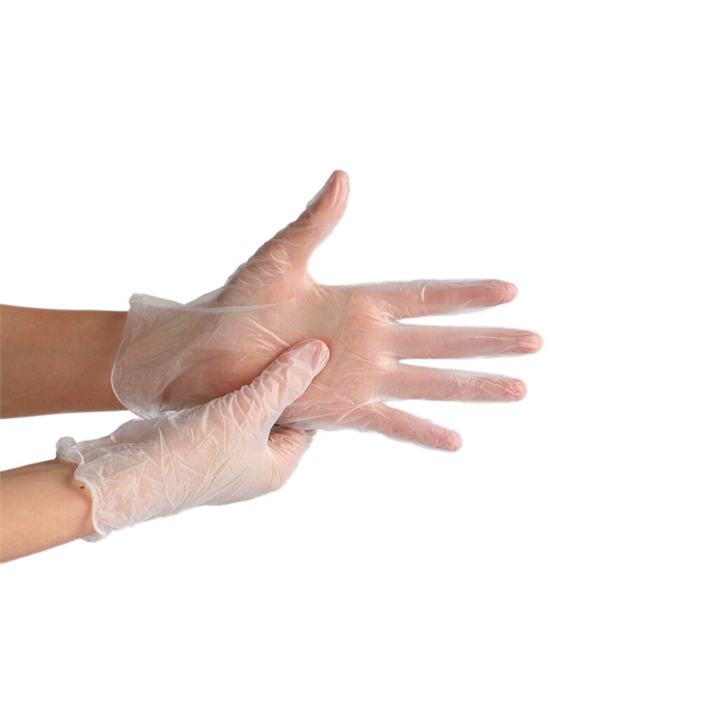 100pcs/box Disposable transparent PVC gloves household cleaning gloves