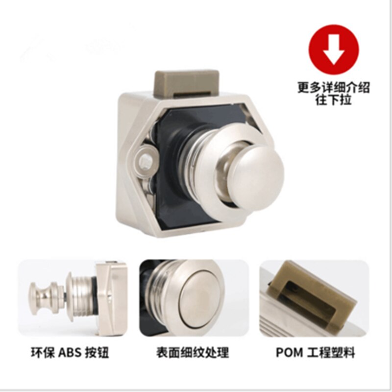 10pcs Car Push Lock Diameter 20mm RV Caravan Boat Motor Home Cabinet Drawer Latch Button Locks For Furniture Hardware